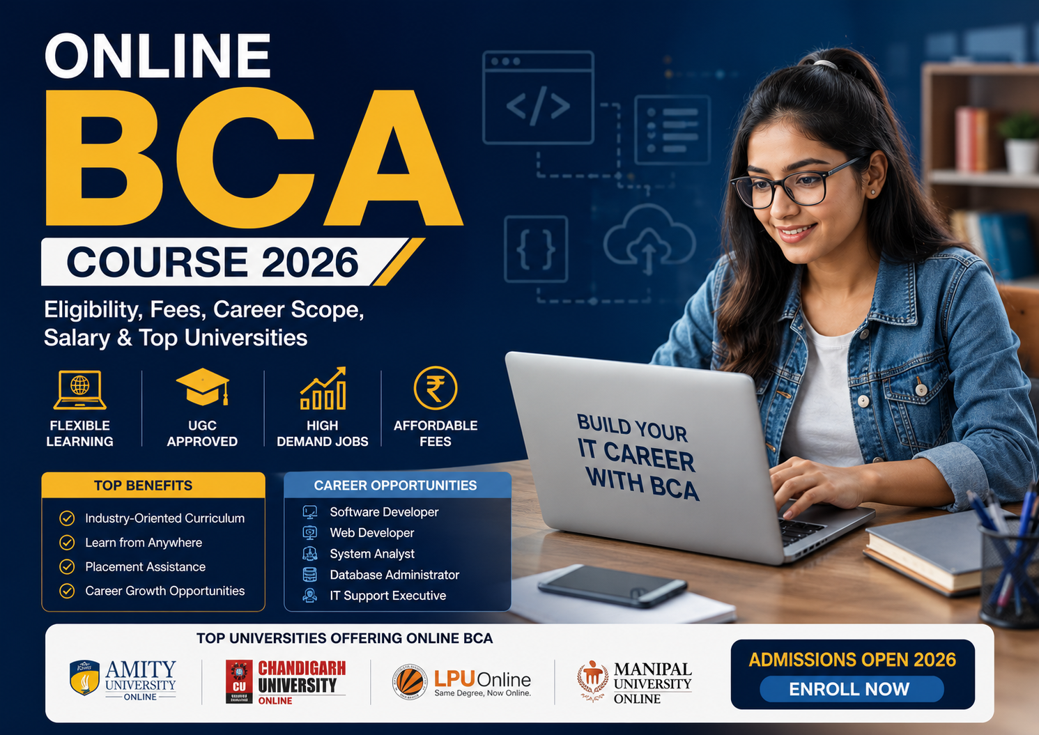 Online BCA Course 2026: Eligibility, Fees, Career Scope, Salary & Top Universities